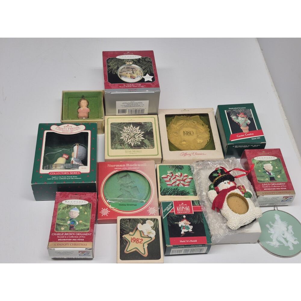 Vintage Hallmark And Other Brand Ornament 1980s Lot of 14